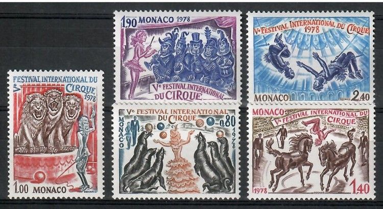 Znaczek Monako 1978 Mi 1351-1355 Czyste **