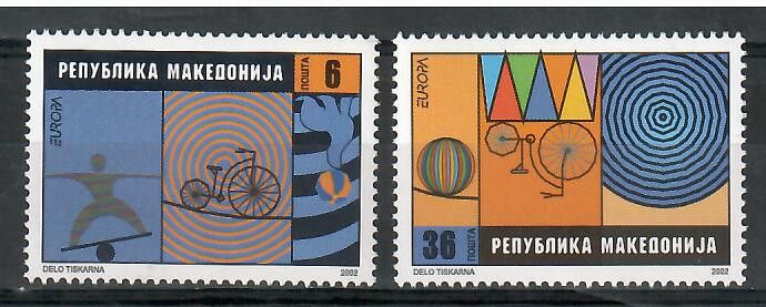 Znaczek Macedonia Północna 2002 Mi 254-255 Czyste **