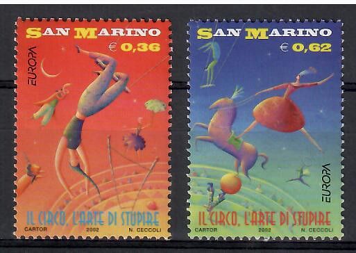 Znaczek San Marino 2002 Mi 2018-2019 Czyste **
