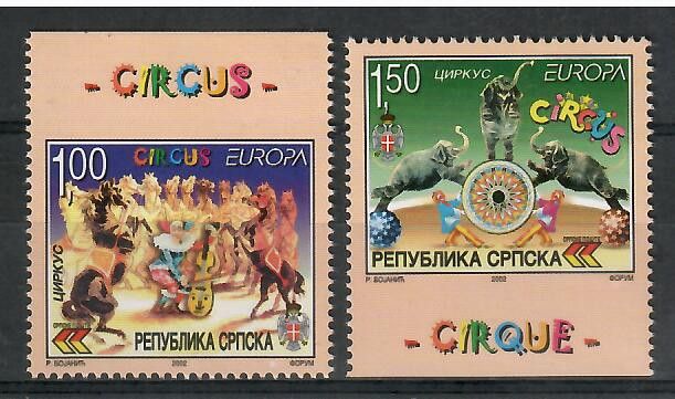 Znaczek Republika Serbska 2002 Mi 241-242D Czyste **