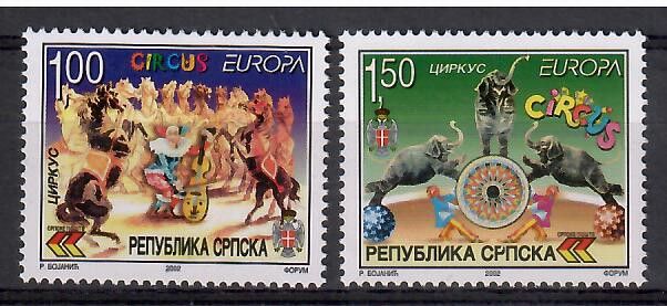 Znaczek Republika Serbska 2002 Mi 241-242A Czyste **