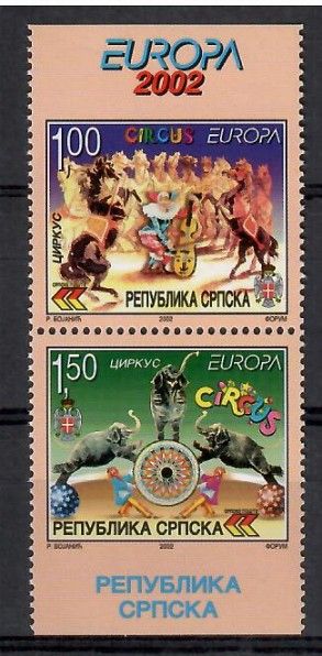 Znaczek Republika Serbska 2002 Mi 241-242D Czyste **