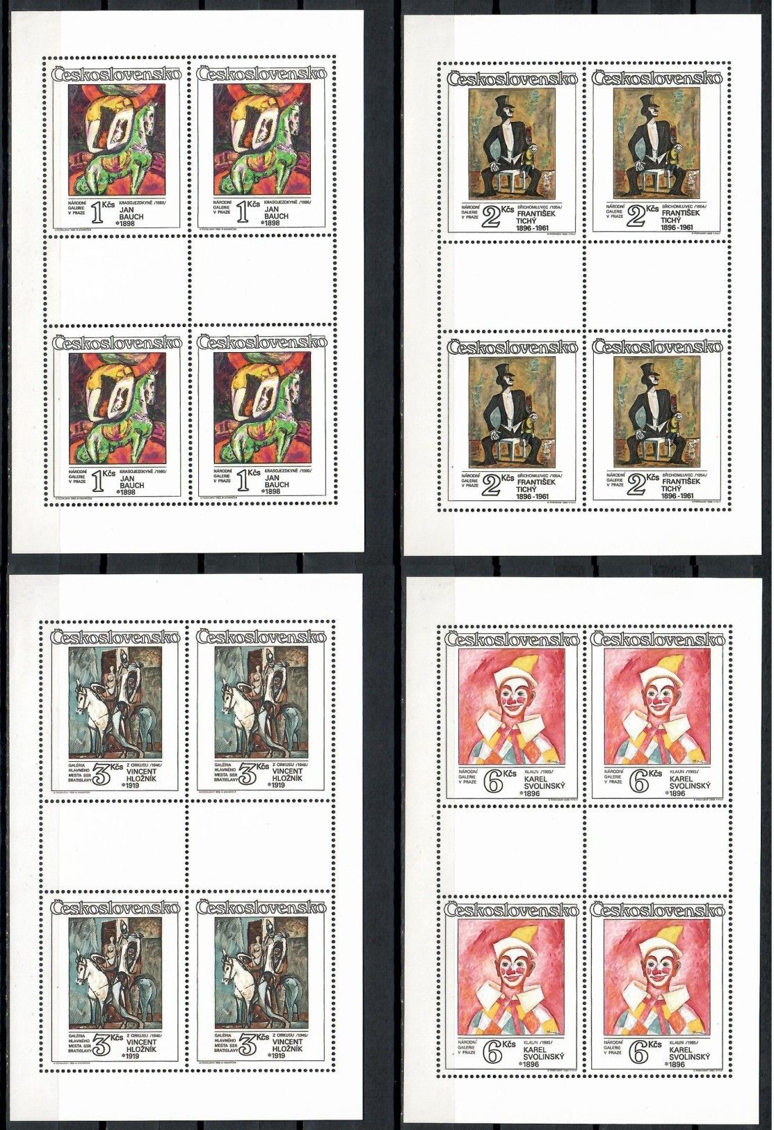 Znaczek Czechosłowacja 1986 Mi ark 2885-2888 Czyste **