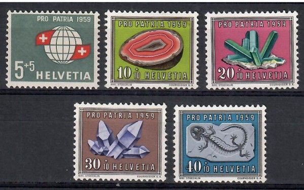 Znaczek Szwajcaria 1959 Mi 674-678 Czyste **