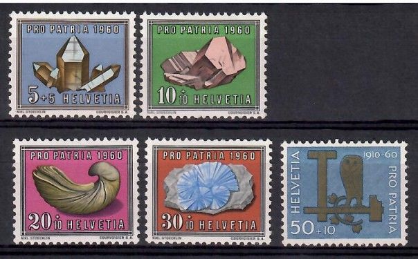 Znaczek Szwajcaria 1960 Mi 714-718 Czyste **