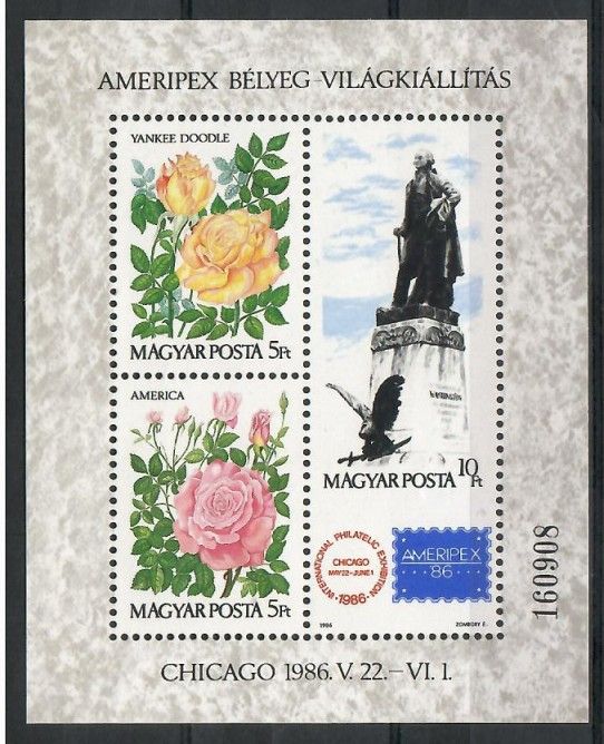 Znaczek Węgry 1986 Mi bl 184 Czyste **