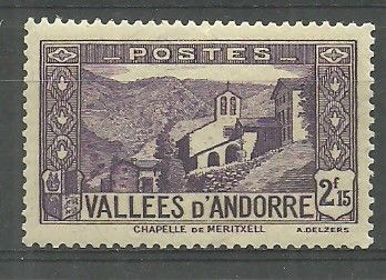 Znaczek Andora (francuska) 1938 Mi 72 Czyste **