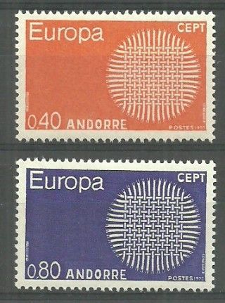 Znaczek Andora (francuska) 1970 Mi 222-223 Czyste **