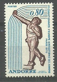Znaczek Andora (francuska) 1970 Mi 225 Czyste **
