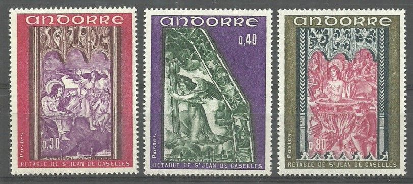 Znaczek Andora (francuska) 1970 Mi 226-228 Czyste **