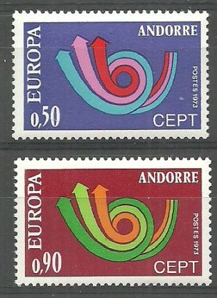 Znaczek Andora (francuska) 1973 Mi 247-248 Czyste **