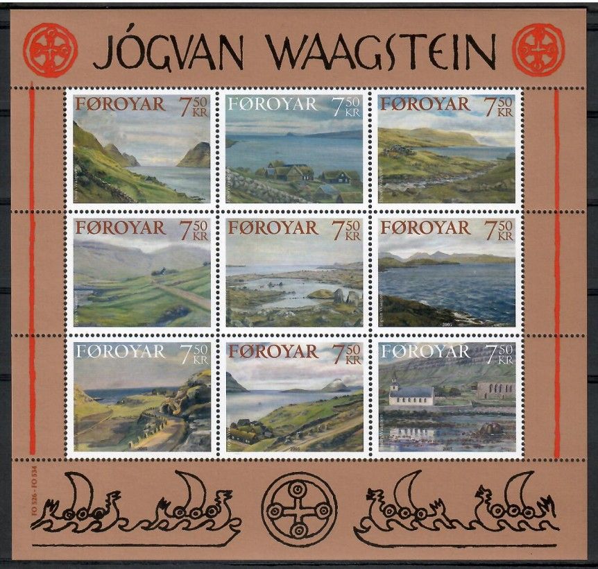 Znaczek Wyspy Owcze 2005 Mi ark 534-542 Czyste **
