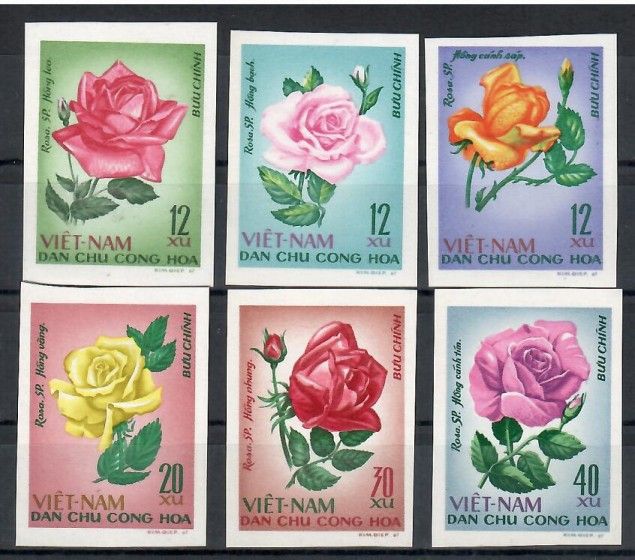 Znaczek Wietnam 1968 Mi 526-531U Czyste **