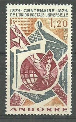 Znaczek Andora (francuska) 1974 Mi 263 Czyste **
