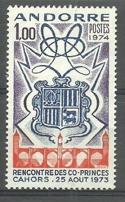 Znaczek Andora (francuska) 1974 Mi 260 Czyste **