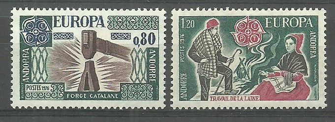 Znaczek Andora (francuska) 1976 Mi 274-275 Czyste **