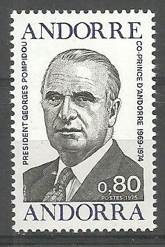 Znaczek Andora (francuska) 1975 Mi 270 Czyste **
