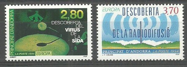 Znaczek Andora (francuska) 1994 Mi 465-466 Czyste **