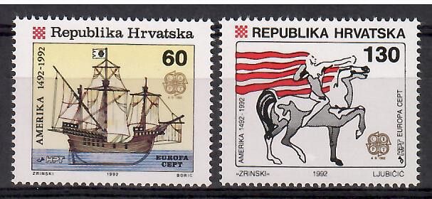 Znaczek Chorwacja 1992 Mi 211-212 Czyste **