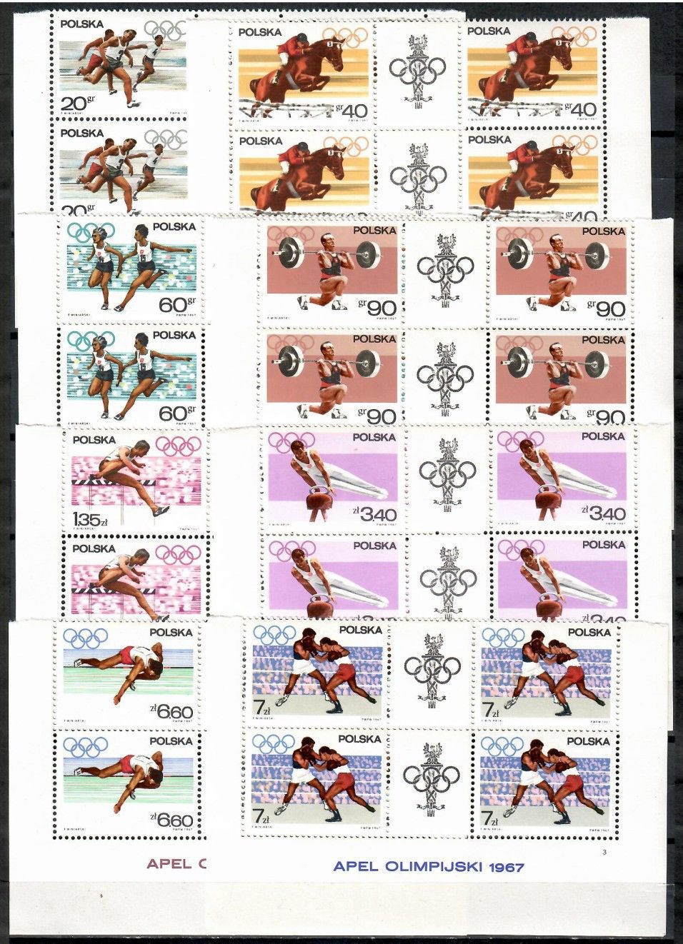 Znaczek Polska 1967 Mi 1761-1768 Fi 1613-1620 Czyste **