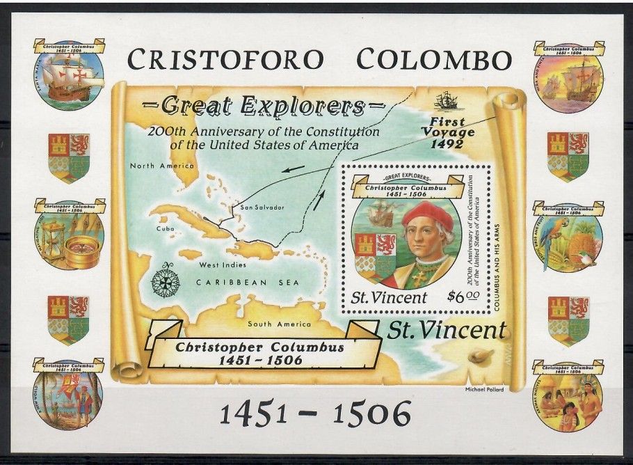 Znaczek St. Vincent 1988 Mi bl 56 Czyste **