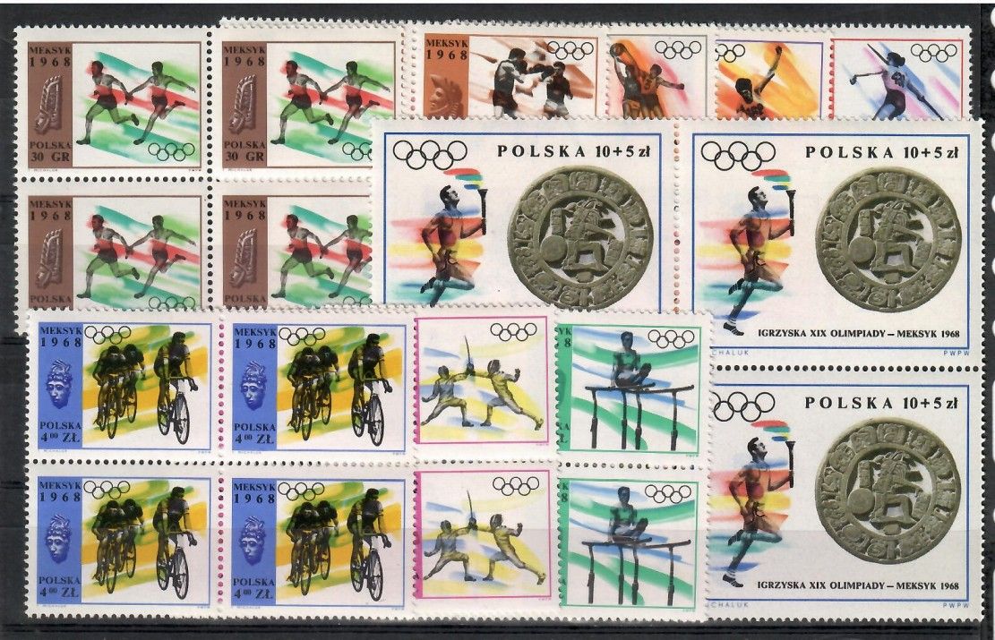 Znaczek Polska 1968 Mi 1855-1863 Fi 1708-1716 Czyste **