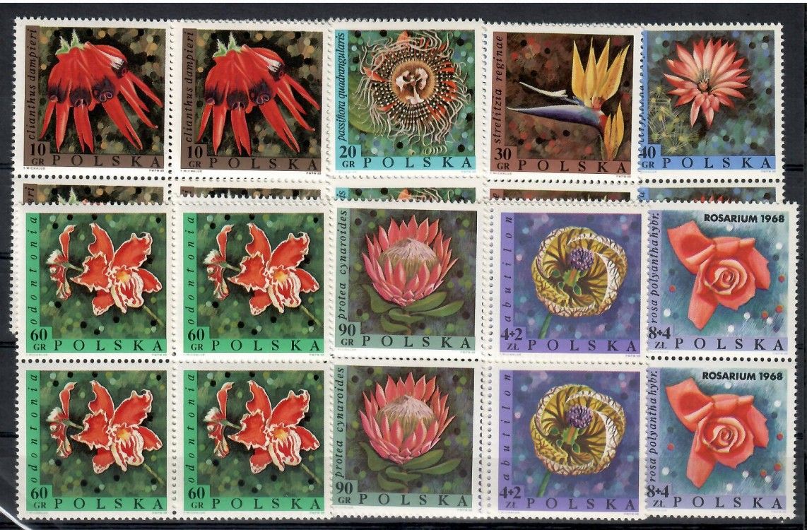 Znaczek Polska 1968 Mi 1836-1843 Fi 1689-1696 Czyste **
