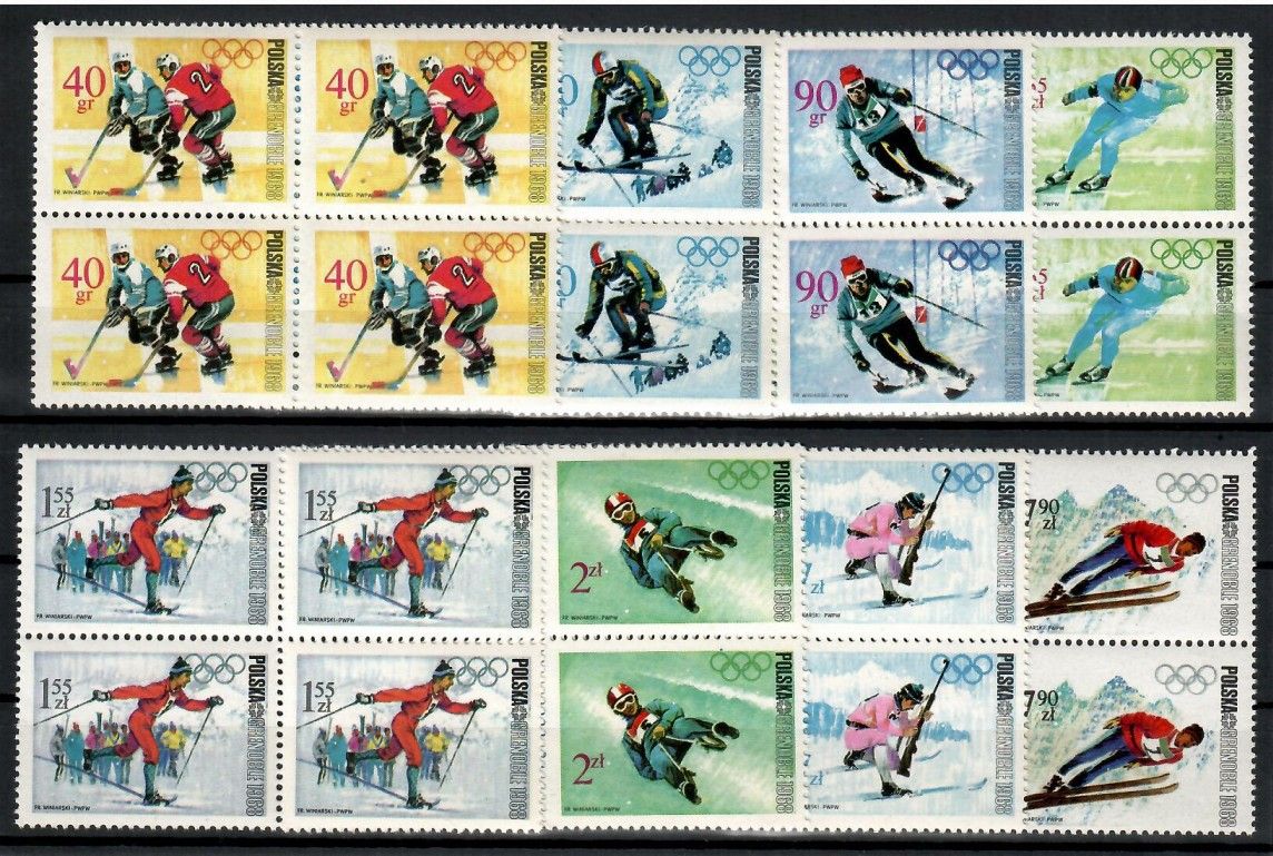 Znaczek Polska 1968 Mi 1820-1827 Fi 1673-1680 Czyste **