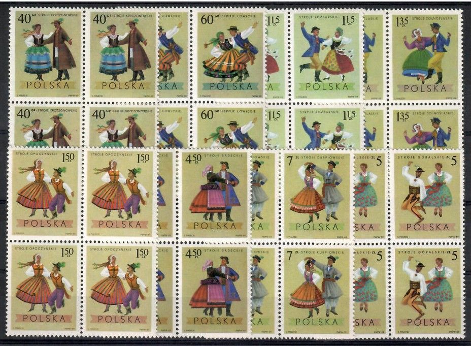 Znaczek Polska 1969 Mi 1951-1958 Fi 1804-1811 Czyste **