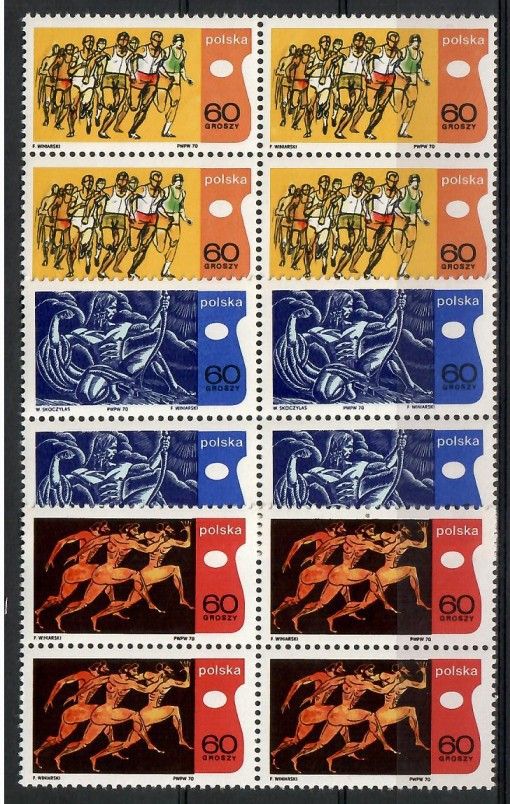 Znaczek Polska 1970 Mi 2010-2012 Fi 1863-1865 Czyste **