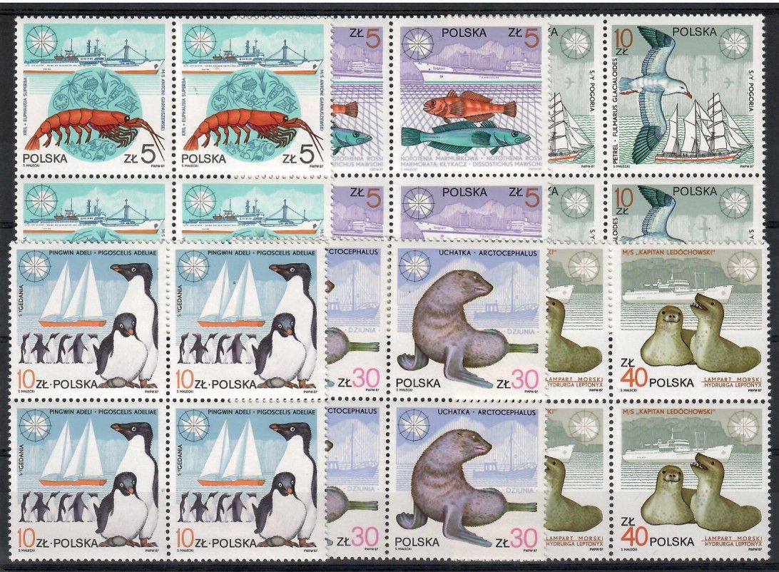 Znaczek Polska 1987 Mi 3076-3081 Fi 2928-2933 Czyste **