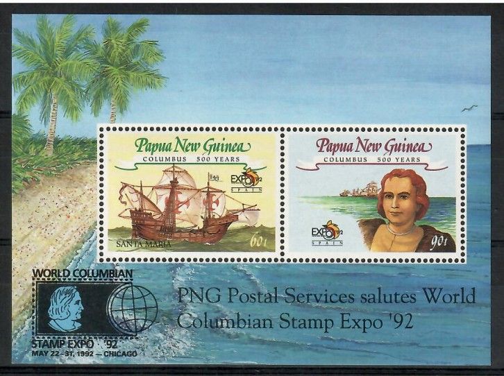Znaczek Papua Nowa Gwinea 1992 Mi bl 4 Czyste **