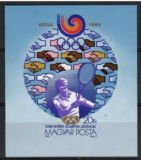 Znaczek Węgry 1988 Mi bl 198B Czyste **