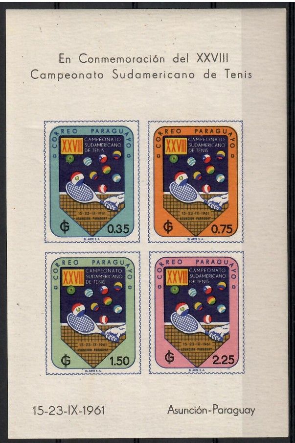 Znaczek Paragwaj 1961 Mi bl 6 Czyste **