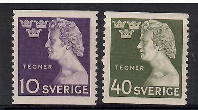 Znaczek Szwecja 1946 Mi 323-324A Czyste **