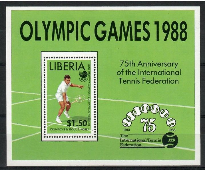 Znaczek Liberia 1988 Mi bl 119 Czyste **