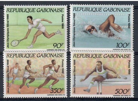 Znaczek Gabon 1988 Mi 1021-1024 Czyste **