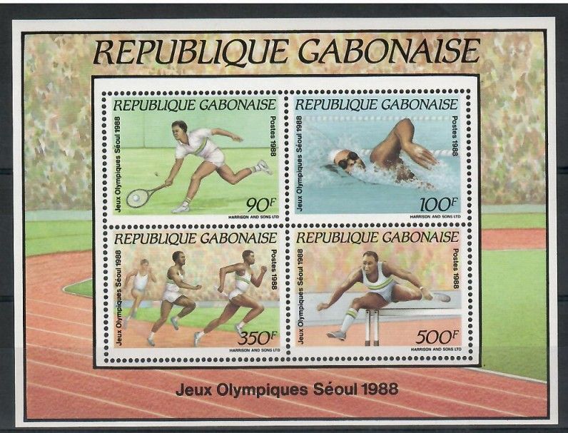 Znaczek Gabon 1988 Mi bl 60 Czyste **