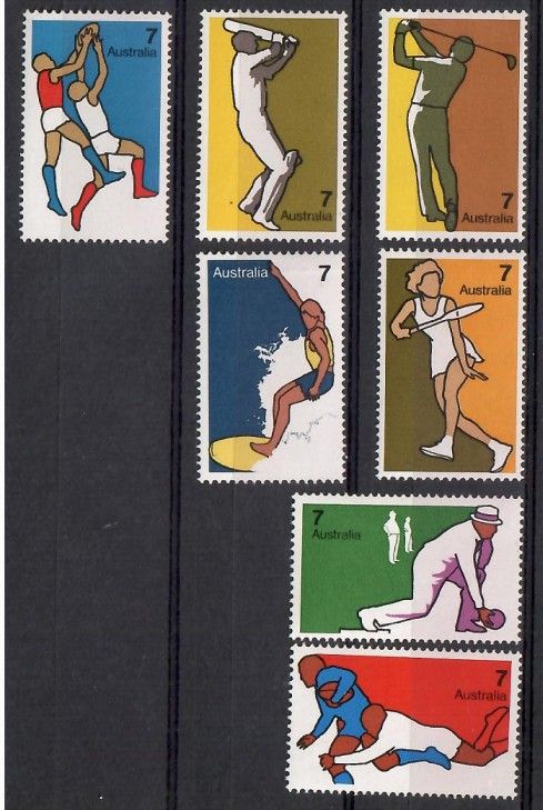 Znaczek Australia 1974 Mi 550-556I Czyste **
