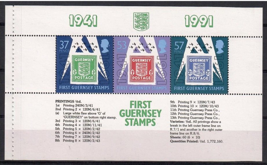 Znaczek Guernsey 1991 Mi h-blatt 34 Czyste **