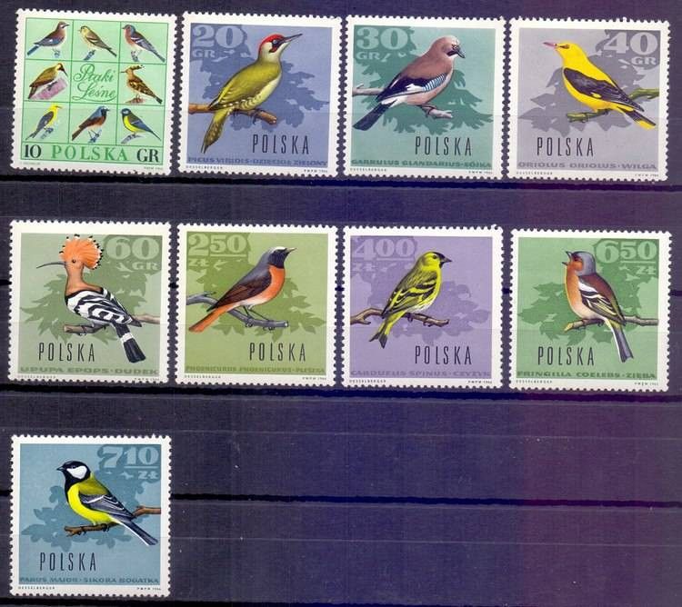 Znaczek Polska 1966 Mi 1718-1726 Fi 1570-1578 Czyste **