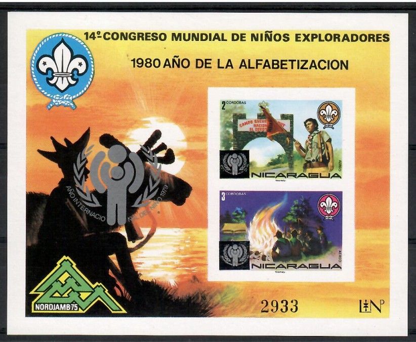 Znaczek Nikaragua 1980 Mi bl 121 Czyste **