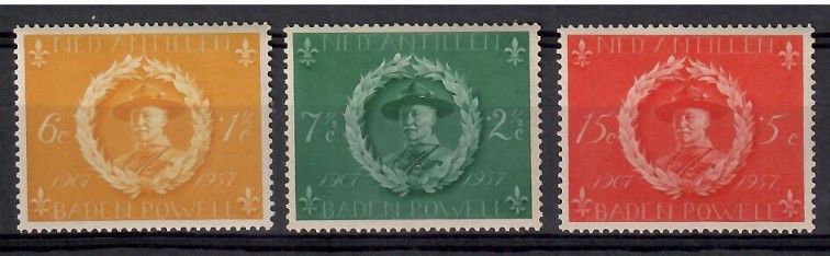 Znaczek Antyle Holenderskie 1957 Mi 53-55 Czyste **