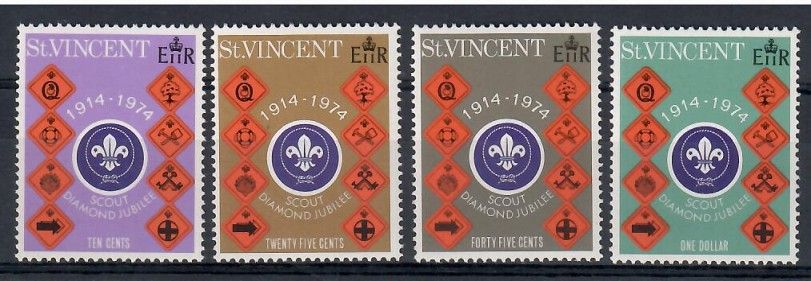 Znaczek St. Vincent 1974 Mi 358-361 Czyste **