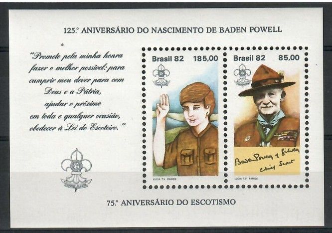 Znaczek Brazylia 1982 Mi bl 51 Czyste **
