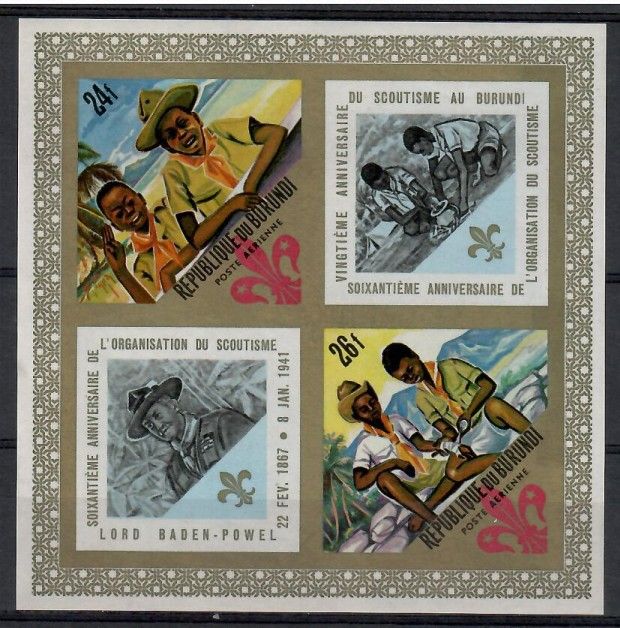 Znaczek Burundi 1968 Mi bl 25B Czyste **