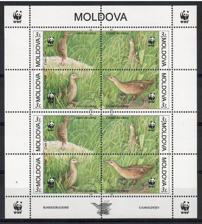 Znaczek Mołdawia 2001 Mi ark 379-382 Czyste **