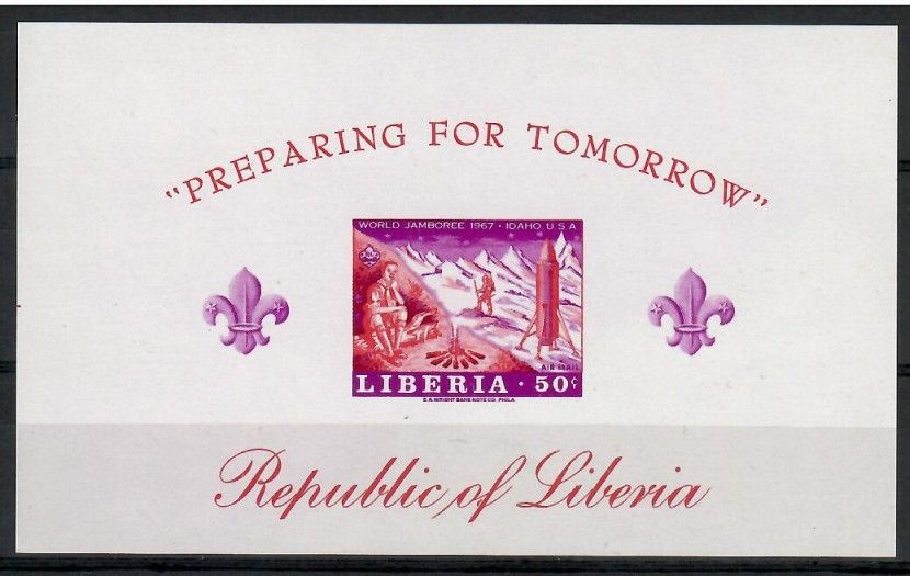 Znaczek Liberia 1967 Mi bl 40B Czyste **