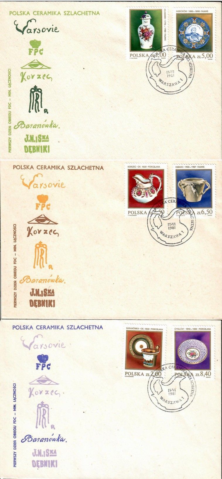 Znaczek Polska 1981 Mi 2739-2744 Fi 2596-2601 FDC