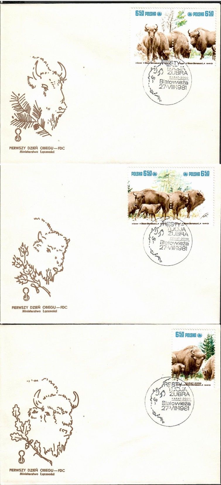 Znaczek Polska 1981 Mi 2764-2768 Fi 2609-2612 FDC